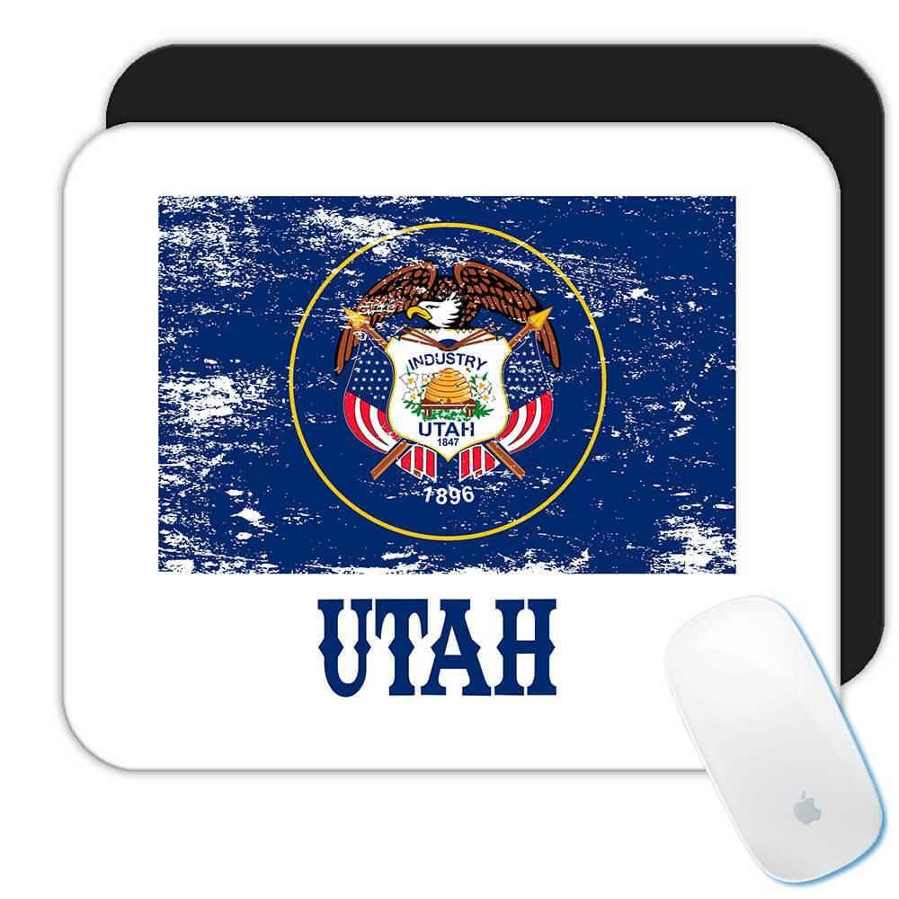 Utah : Gift Mousepad Flag Distressed Souvenir State USA Christmas Coworker - 第 2/2 張圖片