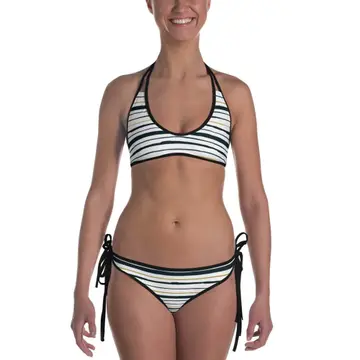 Stripes : Gift Bikini Black Gold Scandinavian Modern Contemporary Design