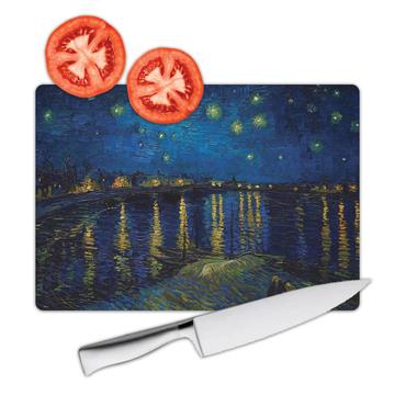 Starry Night Vincent Van Gogh : Gift Cutting Board Famous Oil Painting Art Artist Painter