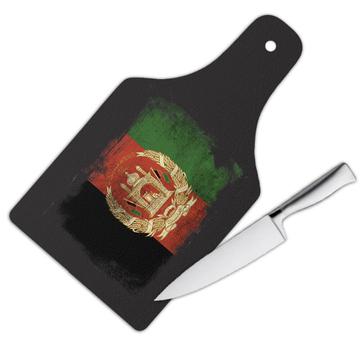 Afghanistan Afghan Flag : Gift Cutting Board Coat Of Arms Country Vintage Souvenir Asia Pride