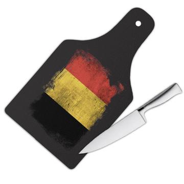 Belgium Belgian Flag : Gift Cutting Board European Union Country Souvenir Distressed Pride Vintage