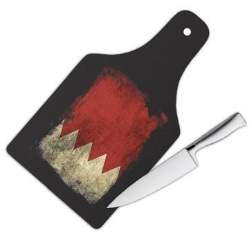 Bahrain Bahraini Flag : Gift Cutting Board Distressed Asia Asian Country Souvenir Patriotic Vintage