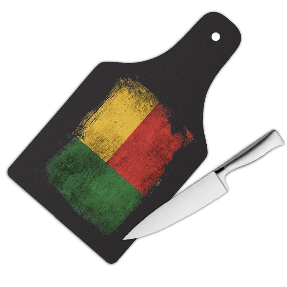 Benin Beninese Flag : Gift Cutting Board Africa African Country Souvenir Patriotic Vintage Pride Art
