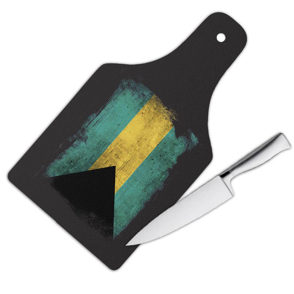 Bahamas Bahamian Flag : Gift Cutting Board Distressed North American Country Souvenir Pride Vintage