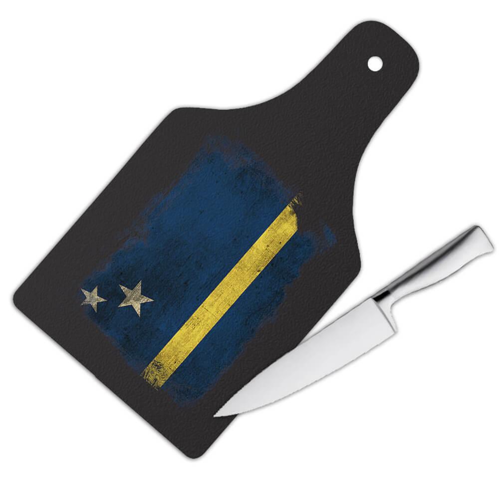 CuraÃ§ao Flag : Gift Cutting Board Distressed North American Country Souvenir Vintage Pride Nation