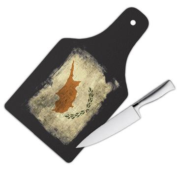 Cyprus Cypriot Flag : Gift Cutting Board Distressed Art European Country Souvenir National Vintage Pride