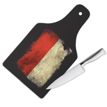Indonesia Indonesian Flag : Gift Cutting Board South East Asia Country Pride Souvenir Patriotic Vintage