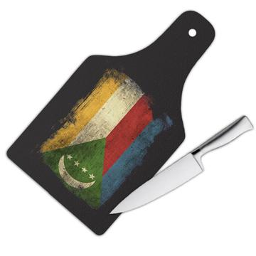 Comoros Comoran Flag : Gift Cutting Board Distressed Africa African Country Souvenir National Vintage Art