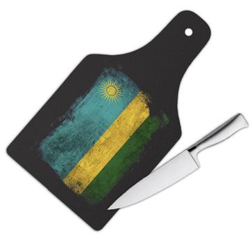 Rwanda Rwandan Flag : Gift Cutting Board Africa African Country Souvenir National Vintage Art Pride
