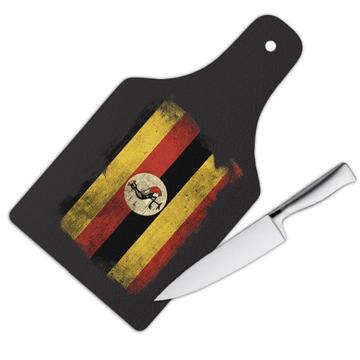 Uganda Ugandan Flag : Gift Cutting Board Africa African Country National Souvenir Vintage Art Proud