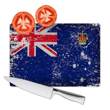 Australia : Gift Cutting Board Flag Retro Artistic Australian Expat Country