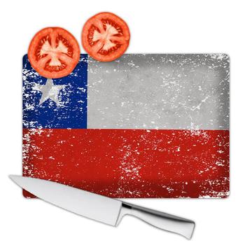 Chile : Gift Cutting Board Flag Retro Artistic Chilean Expat Country