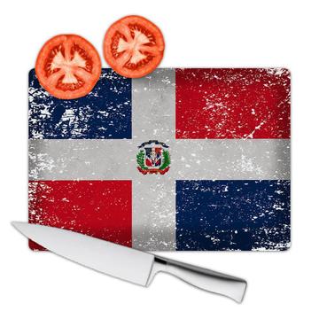 Dominican Republic : Gift Cutting Board Flag Retro Artistic Dominican Expat Country