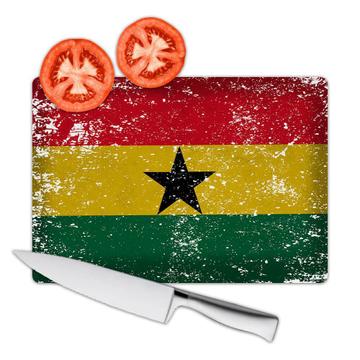 Ghana : Gift Cutting Board Flag Retro Artistic Ghanaian Expat Country
