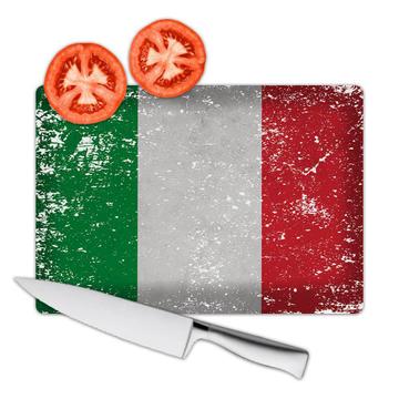 Italy : Gift Cutting Board Flag Retro Artistic Italian Expat Country