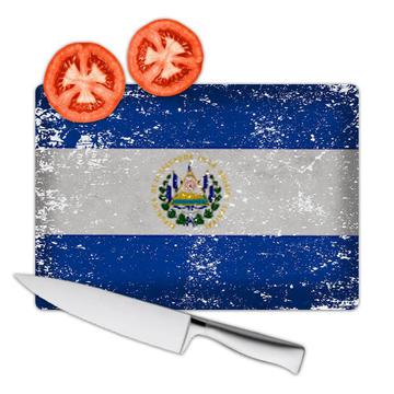 El Salvador : Gift Cutting Board Flag Retro Artistic Salvadorean Expat Country