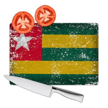 Togo : Gift Cutting Board Flag Retro Artistic Togolese Expat Country