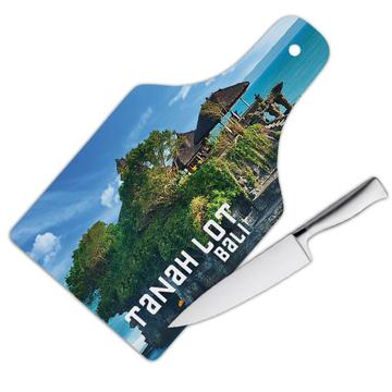 BALI INDONESIA : Gift Cutting Board Tanah Lot Temple Flag Indonesian Balinese Country