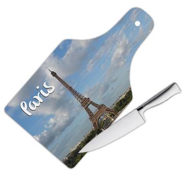 PARIS FRANCE : Gift Cutting Board Eiffel Tower Flag French Parisian Country Souvenir Expat