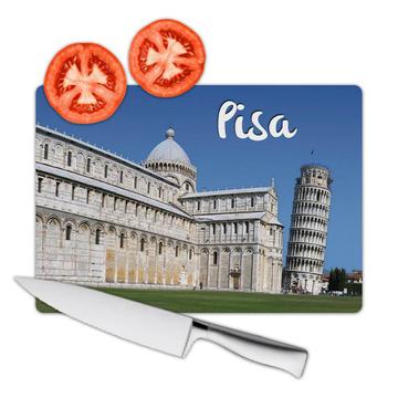 PISA ITALY : Gift Cutting Board Lining Tower Italian Pride Flag Country Souvenir Travel