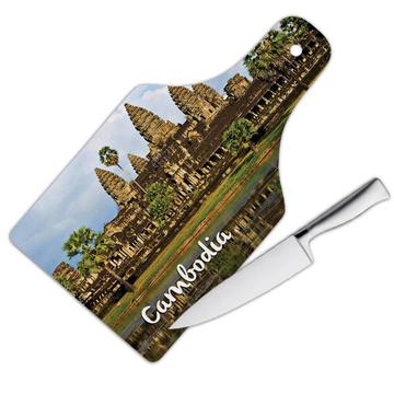 CAMBODIA ANGKOR WAT : Gift Cutting Board Cambodian Pride Flag Country Souvenir Temple