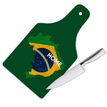 Brazil Home Map Flag : Gift Cutting Board Brazilian Brasil Country Pride Amazon