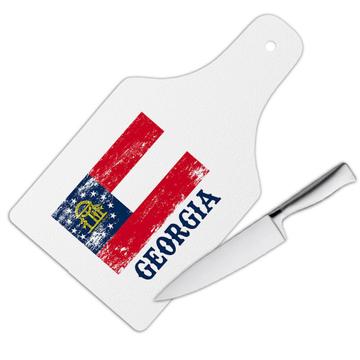 Georgia : Gift Cutting Board Flag Distressed Souvenir State USA Christmas Coworker
