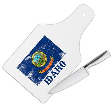Idaho : Gift Cutting Board Flag Distressed Souvenir State USA Christmas Coworker