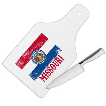 Missouri : Gift Cutting Board Flag Distressed Souvenir State USA Christmas Coworker