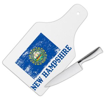 New Hampshire : Gift Cutting Board Flag Distressed Souvenir State USA Christmas Coworker