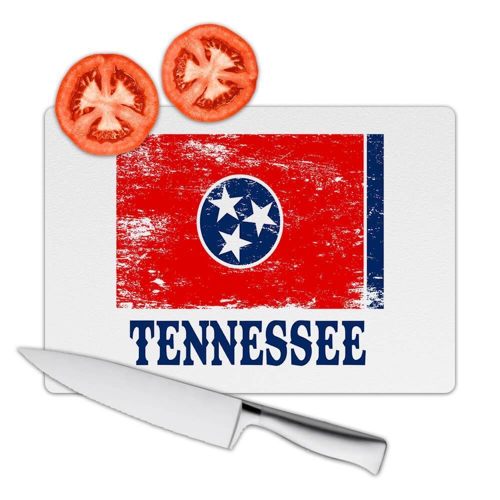 Tennessee Gift Cutting Board Flag Distressed Souvenir State USA Christmas 