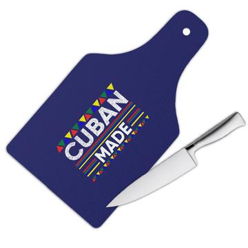 Cuban Made : Gift Cutting Board Cuba Colorful Flags For Tourist Souvenir Latin Stripes Art Print