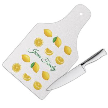 Personalized Family Name Lemon Design : Gift Cutting Board Kitchen Fruit Customizable