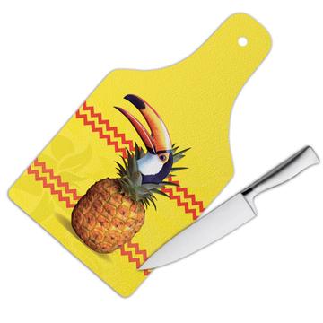 Toucan Pineapple Fusion : Gift Cutting Board Bird Tropical Fruit Modern Graphic Animal