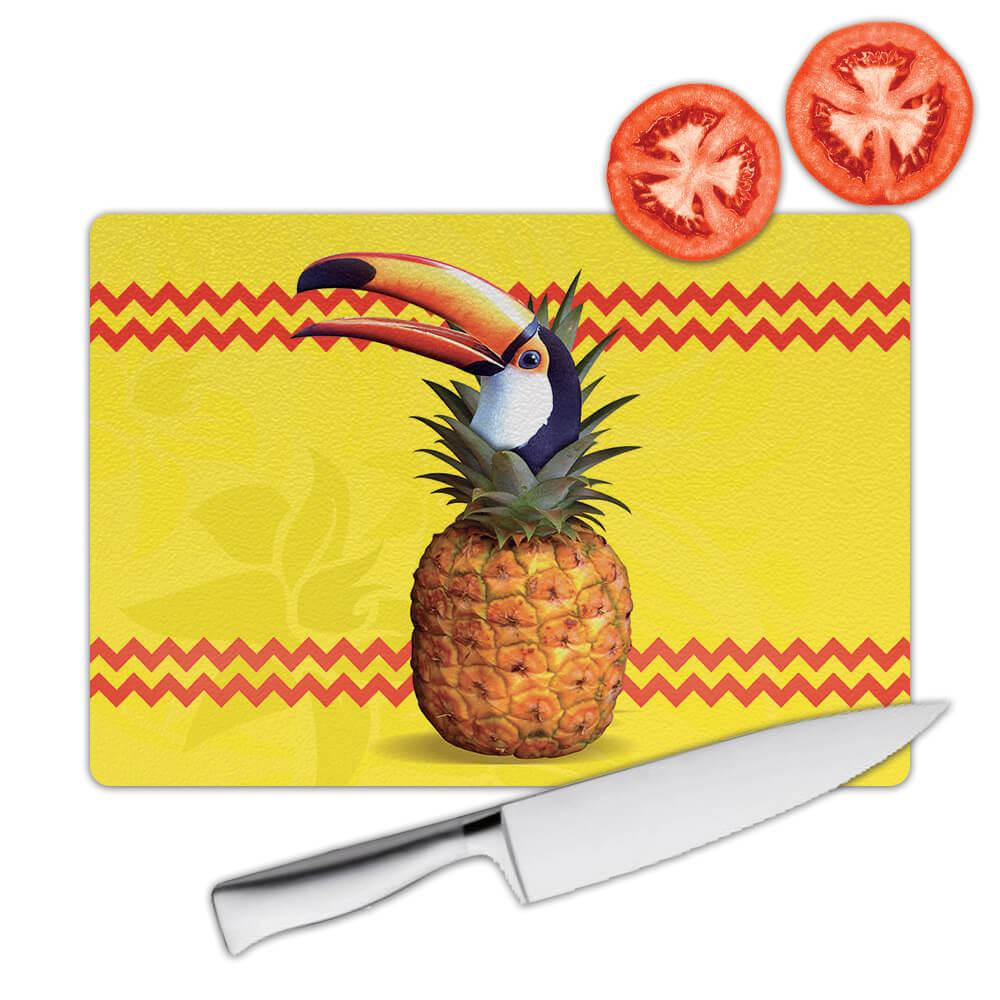 Gift Cutting Board : Toucan Pineapple Fusion Bird Tropical Fruit Modern Graphic