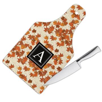 Autumn Maple Leaves : Gift Cutting Board Pattern Thanksgiving Fall Golden Plants Home Decor