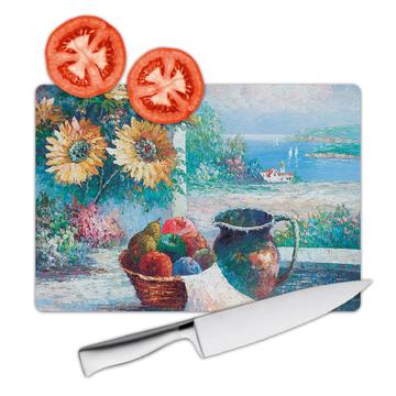Sunflower Painting : Gift Cutting Board Flower Floral Yellow Decor