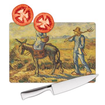 Countrymen Donkey Travelling : Gift Cutting Board Famous Oil Painting Art Artist Painter