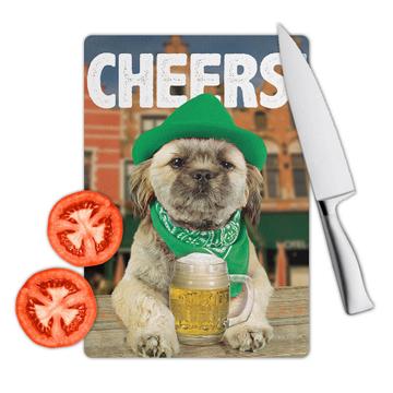 Shih Tzu Beer Cheers : Gift Cutting Board Dog German Oktoberfest Funny Cute Pet