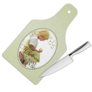 Girl Eating Apple : Gift Cutting Board You Can Do It Kitchen Quote Inspirational Kid Child
