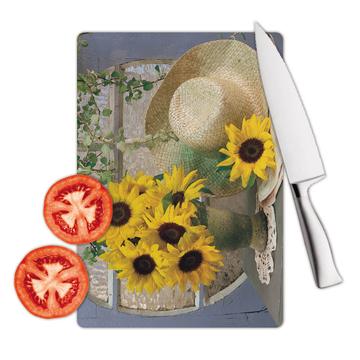 Sunflower : Gift Cutting Board Flower Floral Yellow Decor For Her Feminine Woman Women