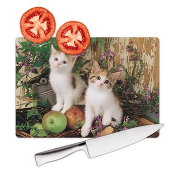 Cat Apples : Gift Cutting Board Garden Kitten Pet Animal Nature Feline Pets Lover Cat Mom Dad