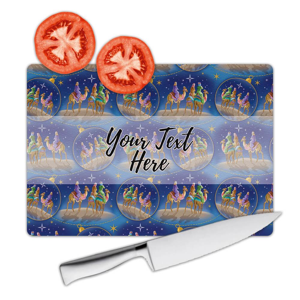 Gift Cutting Board : Holy Night Christmas Three Wise Men Desert Star Pattern