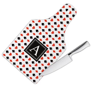 Card Suits : Gift Cutting Board Abstract Pattern Game Spades Diamonds Best Friends Coworker