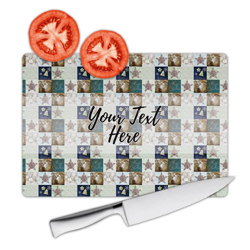 Gift Cutting Board : Christmas Tree Baubles Pattern New Year Celebration Home