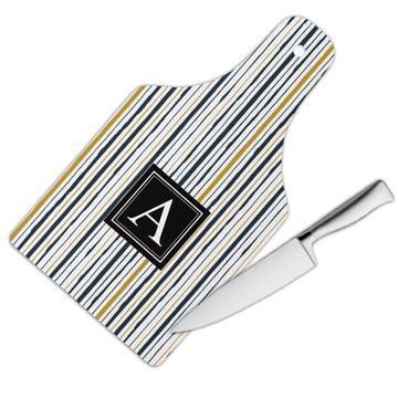 Stripes : Gift Cutting Board Black Gold Scandinavian Modern Contemporary Design