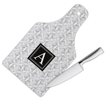 Arabesque : Gift Cutting Board Grey Silver Home Decor Abstract Pattern Shapes Neutral