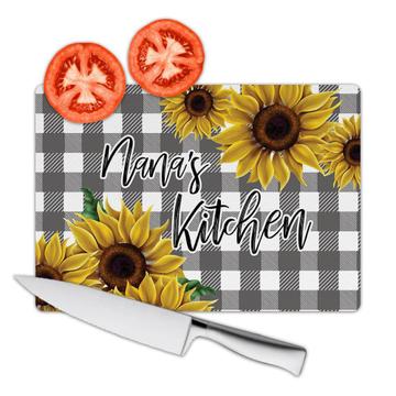 Personalized Sunflower Nana Kitchen : Gift Cutting Board Flower Floral Yellow Decor Grandma
