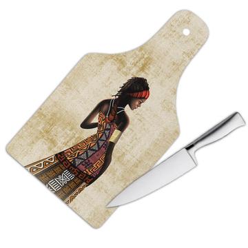 African Woman : Gift Cutting Board Ethnic Art Black Culture Ethno