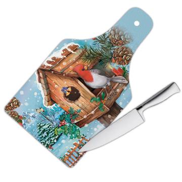 Bird House Cardinal Snow : Gift Cutting Board Christmas Bird Grieving Lost Loved One Grief